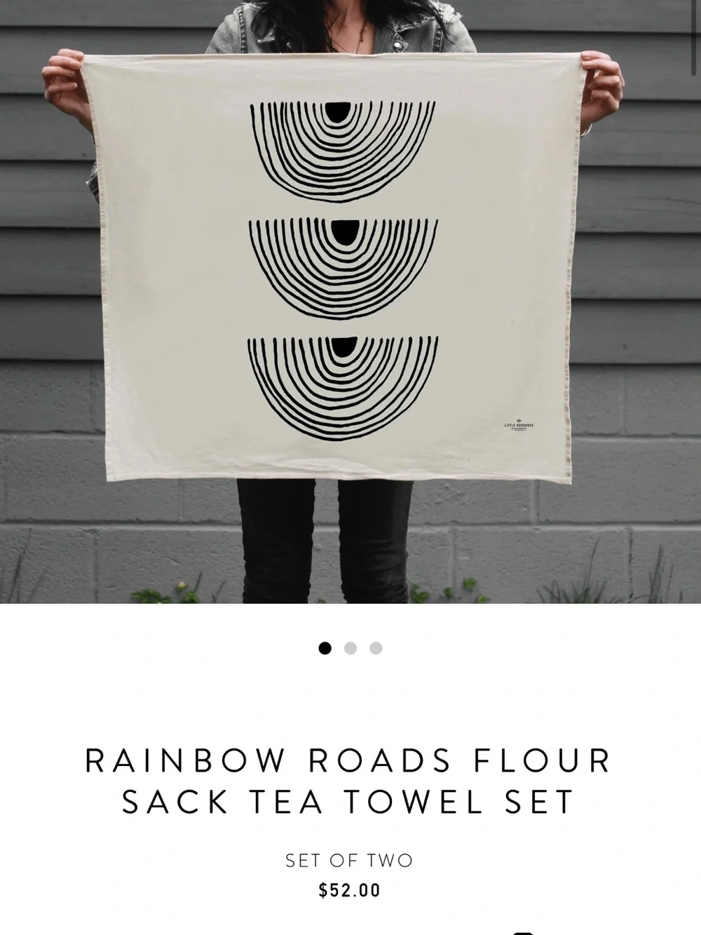Little Korboose Rainbow Roads Flour Sack Tea Towel | Modern Boho